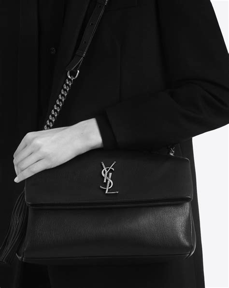 ysl medium west hollywood bag in black textured leather|YSL Medium West Hollywood bag .